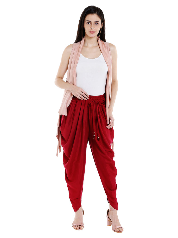 Shop Maroon Dhoti Pant | Designer Wear | TheHLabel
