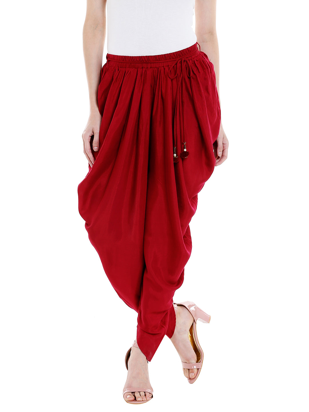 Go Colors Women Solid Maroon Viscose Harem Dhoti Pants Buy Go Colors Women  Solid Maroon Viscose Harem Dhoti Pants Online at Best Price in India  Nykaa