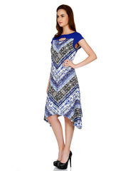 Blue Tribal Printed Dress for Women