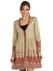 Beige Abstract Tunic for Women