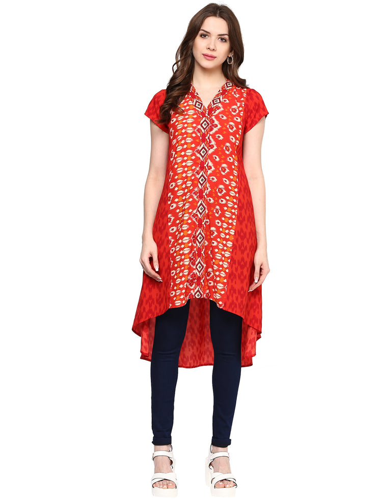 Printed Red Color Long Tunic