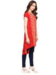 Printed Red Color Long Tunic