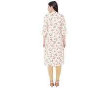 Elegant Off- White Floral Print Kurta for Modern Look