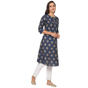 Embrace the Elegance with Navy Floral Printed Kurta
