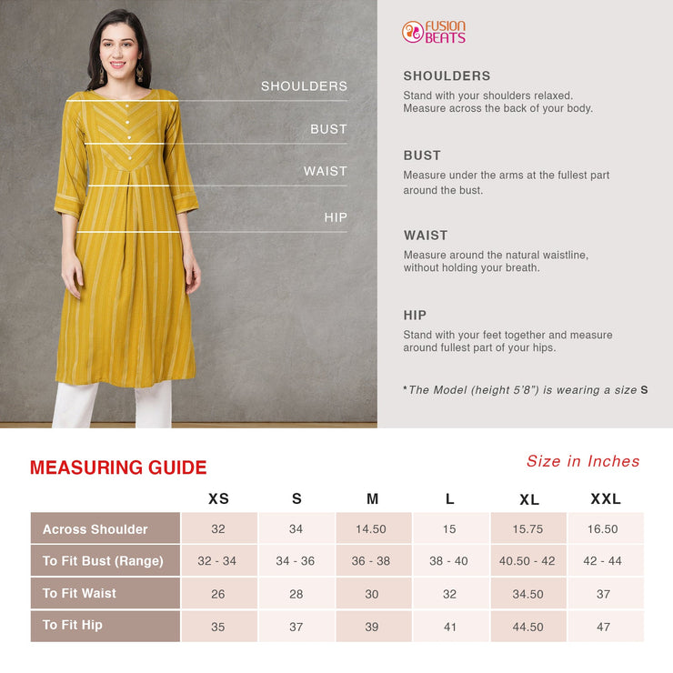 Rose  Asymmetrical Kurta With Embroidered Neck
