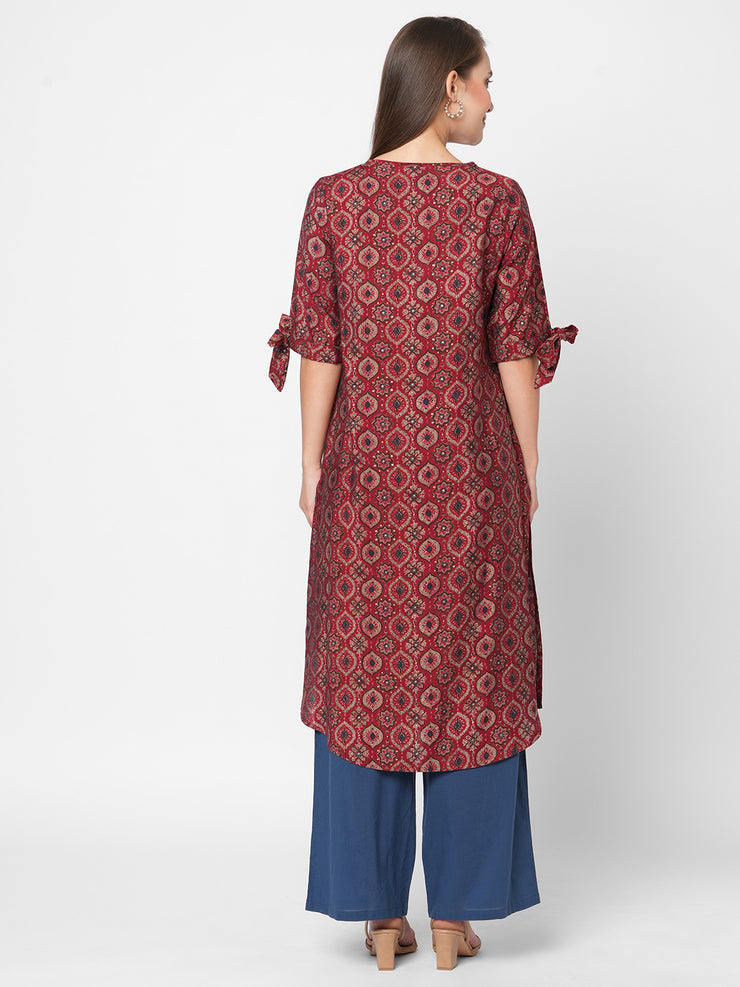 Make a Blod Fashion Statement in Red Kurta