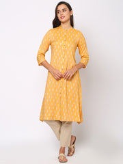 Sunshine Yellow- A Radiant Printed Kurta for Every Women