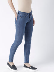 Blue Solid Skinny Jeans