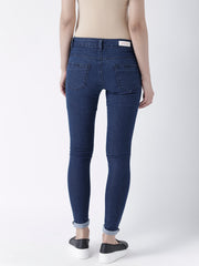 Blue Solid Skinny Jeans