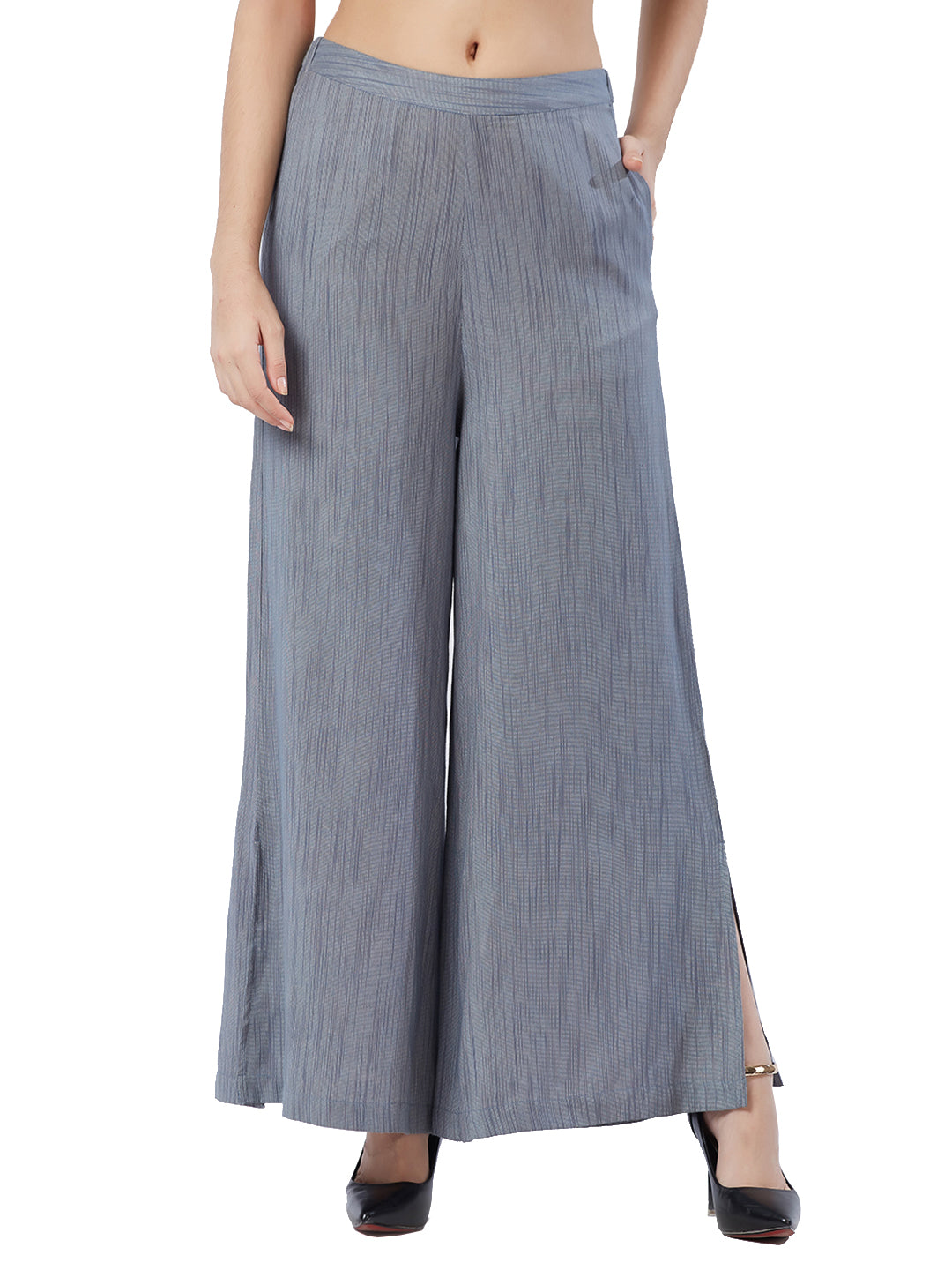 FableStreet Bottoms Pants and Trousers  Buy FableStreet High Rise Wide Leg  Pantss  Grey Online  Nykaa Fashion