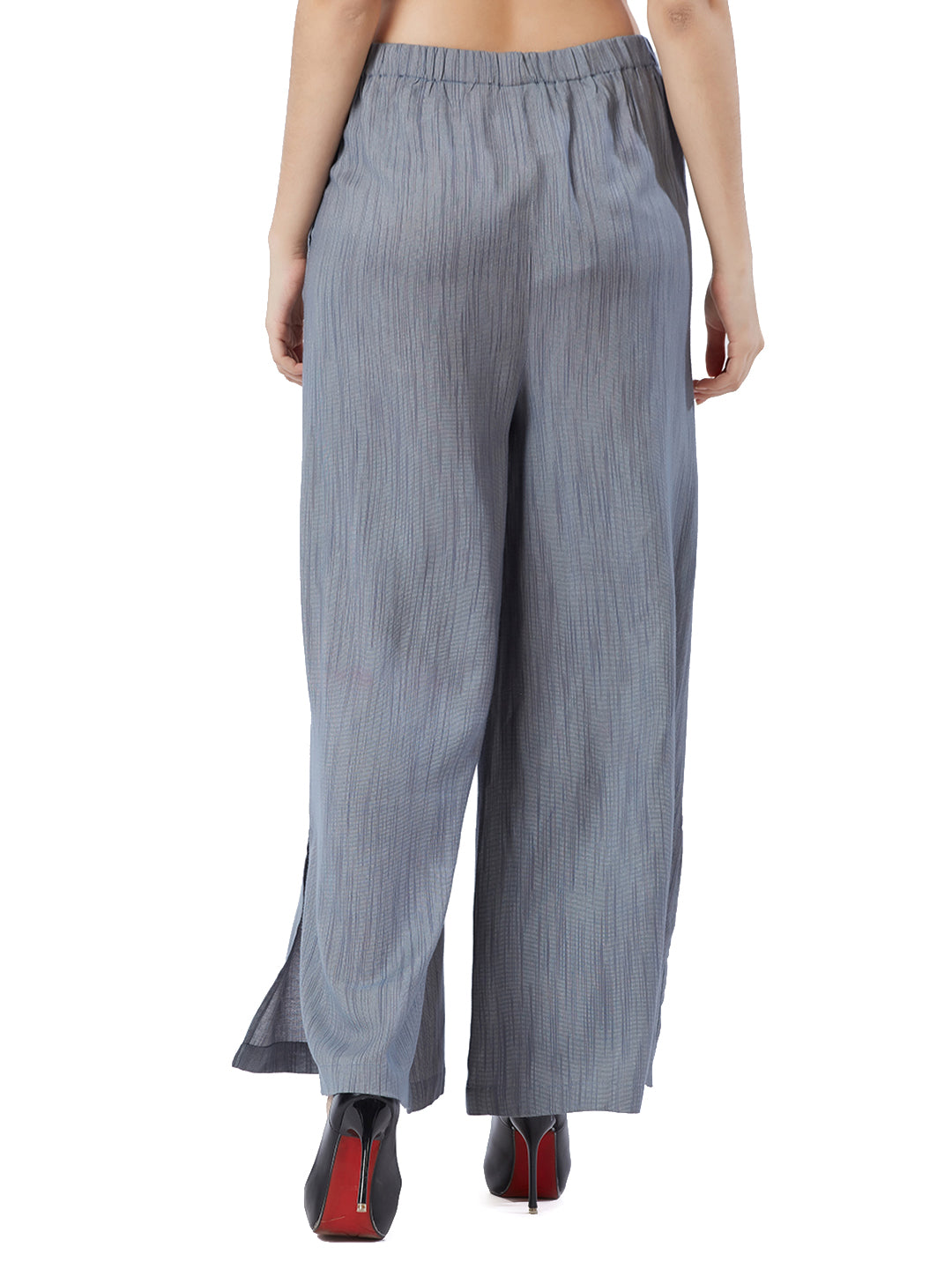 Women Long Casual Bottoms Boot Cut Flare Pants Palazzo Loose Pleated Side  Striped Slit Wide Leg Trousers  China Wide Leg Trousers and Loose Trousers  price  MadeinChinacom