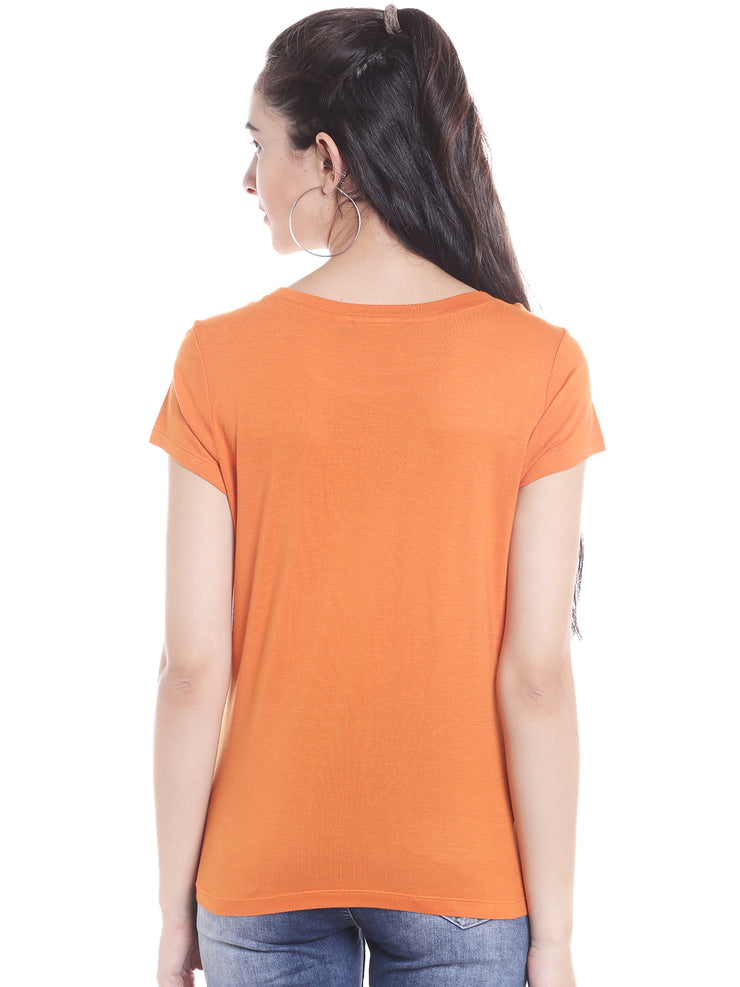 Orange Printed Tee